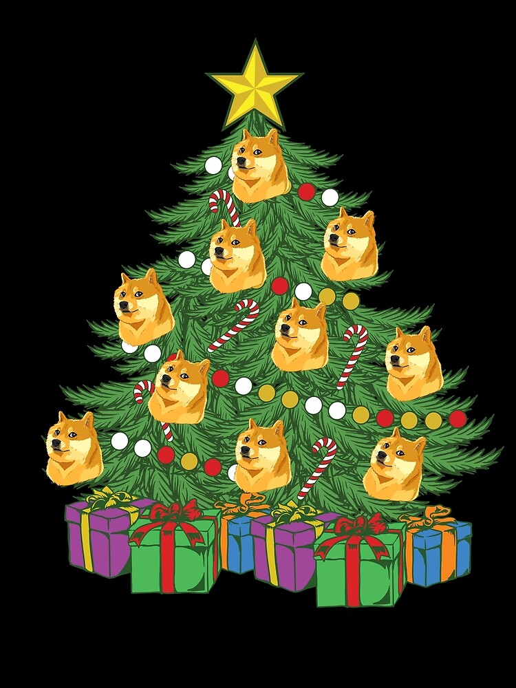Thumbnail 3 von 3, Tuch, Dogecoin Christmas Tree Crypto Doge Ornaments Dogecoin Gear designt und verkauft von DynamicDesign.