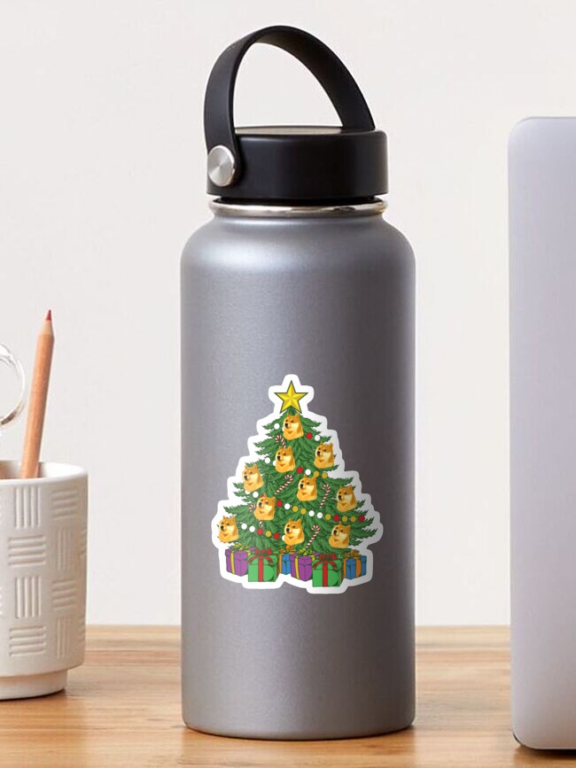 Thumbnail 1 von 3, Sticker, Dogecoin Christmas Tree Crypto Doge Ornaments Dogecoin Gear designt und verkauft von DynamicDesign.