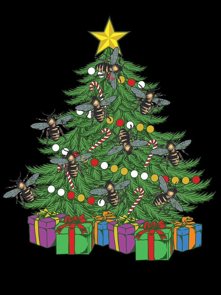 Thumbnail 3 von 3, Tuch, Bee Christmas Tree Bee Keeper Bee Ornaments Vintage Bee Gear designt und verkauft von DynamicDesign.