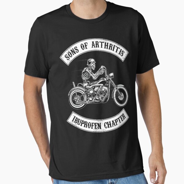 Aperçu de l'œuvre Sons Of Arthritis Chapitre Ibuprofène Crâne de motard drôle créée et vendue par Kribis.
