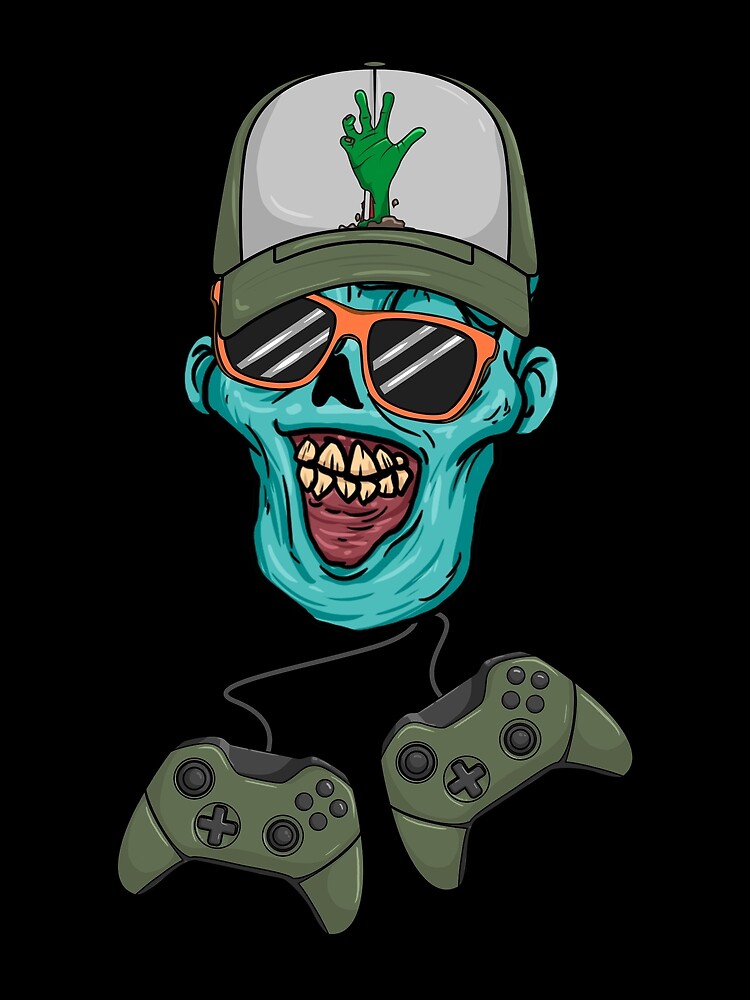 Thumbnail 3 von 3, Tuch, Zombie Video Game Player Halloween Zombie Gamer Gear designt und verkauft von DynamicDesign.
