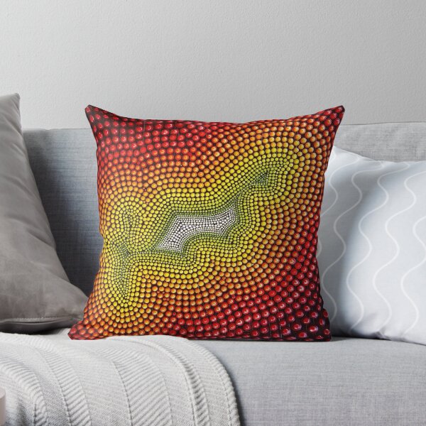 ON FIRE - dot art painting by Dutch artist Tessa Smits Throw Pillow