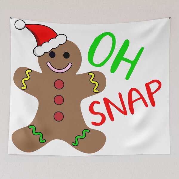 Item preview, Christmas Gingerbread Man Oh Snap pun  designed and sold by toastygoat.