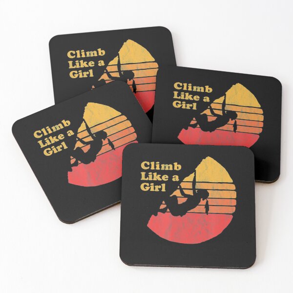 Item preview, Climb Like a Girl Distressed Retro Rock Climbing 08s designed and sold by GabiStock.
