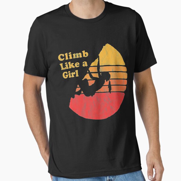 Aperçu de l'œuvre Grimper comme une fille en détresse Retro Rock Climbing 08s créée et vendue par GabiStock.