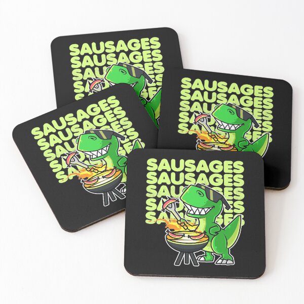 Item preview, Cool Dinosaur Tyrannosaurus Cooking Sausages Barbecue BBQ design designed and sold by theodoros20.