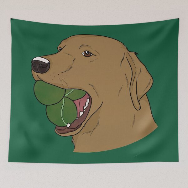 Item preview, Yellow Labrador with Tennis Balls  designed and sold by rmcbuckeye.