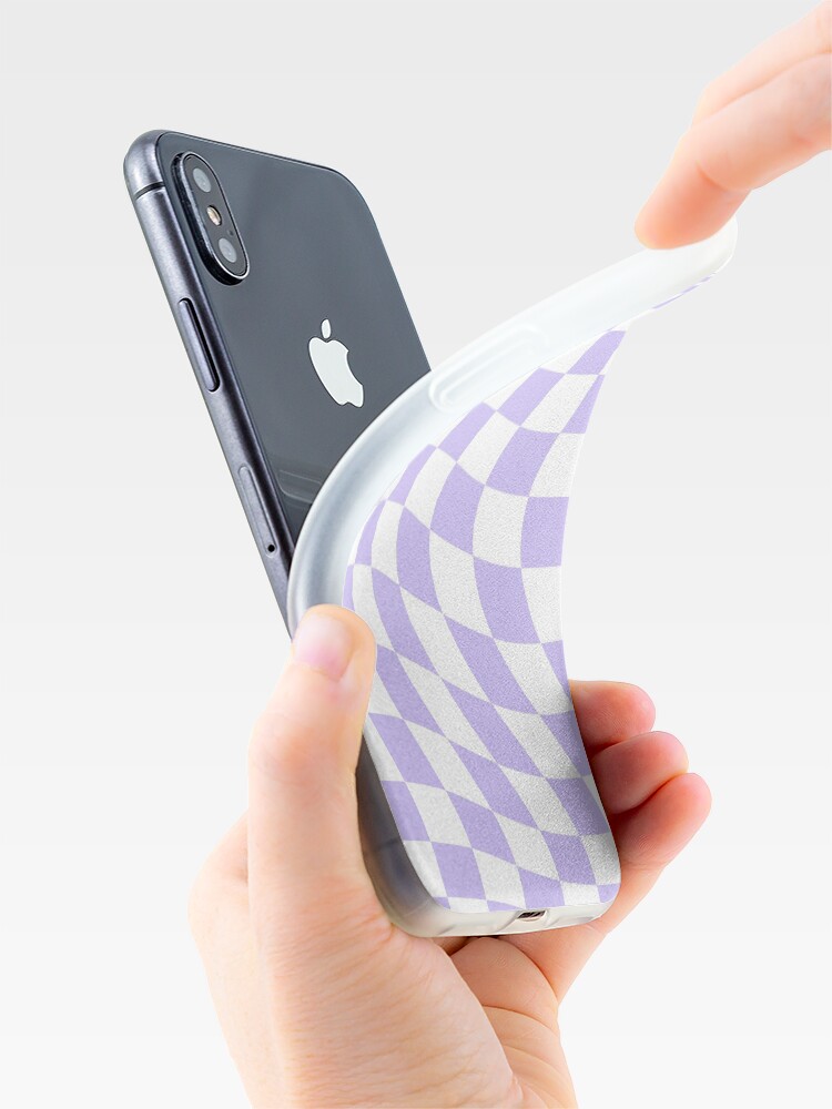 Alternate view of Abstract Lilac Checkerboard iPhone Case