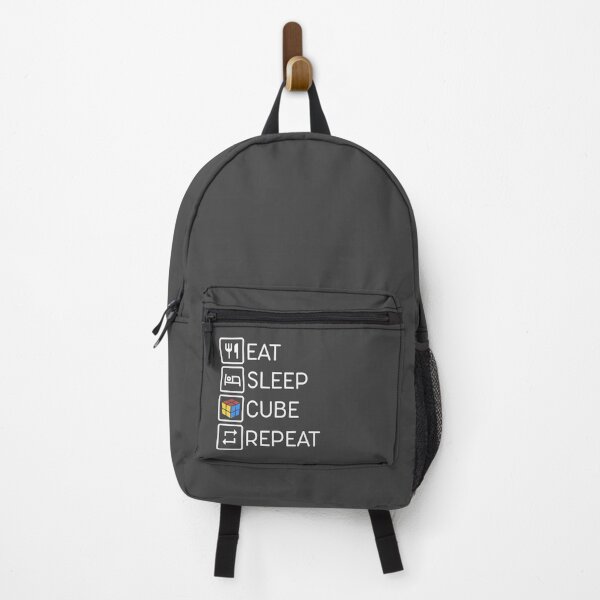 Item preview, Eat Sleep Cube Repeat v.2 (white + color) designed and sold by Anonymous Badger.