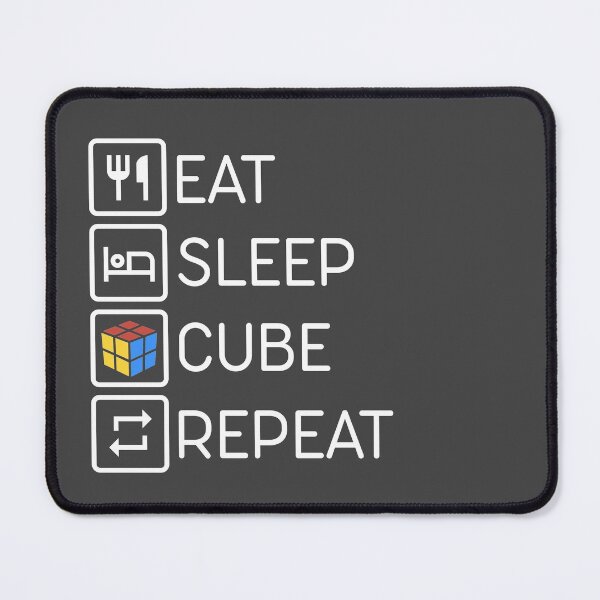 Item preview, Eat Sleep Cube Repeat v.2 (white + color) designed and sold by Anonymous Badger.