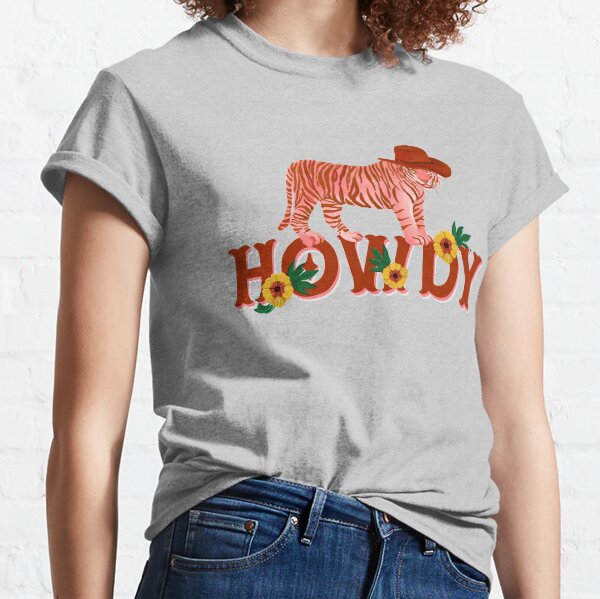 Howdy Pink Tiger Cowboy Classic T-Shirt