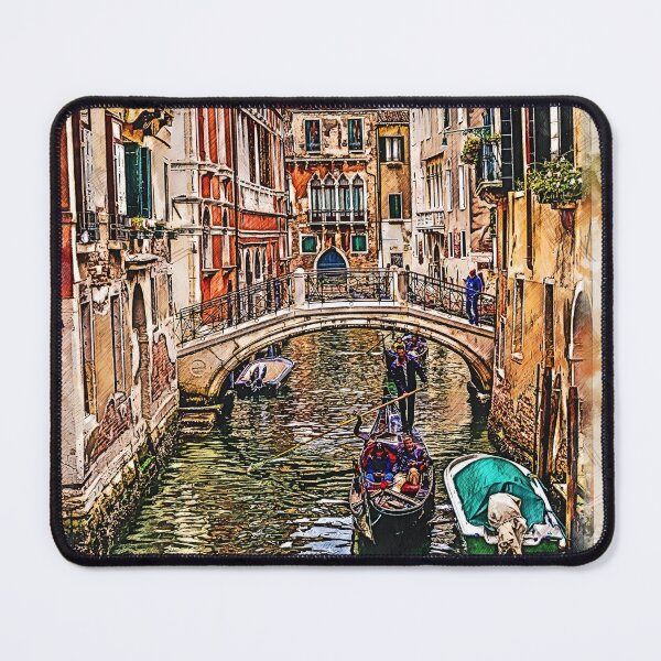 Item preview, Colored Venice canal with houses, bridge and gondola in water. Italy. designed and sold by Newlander90.