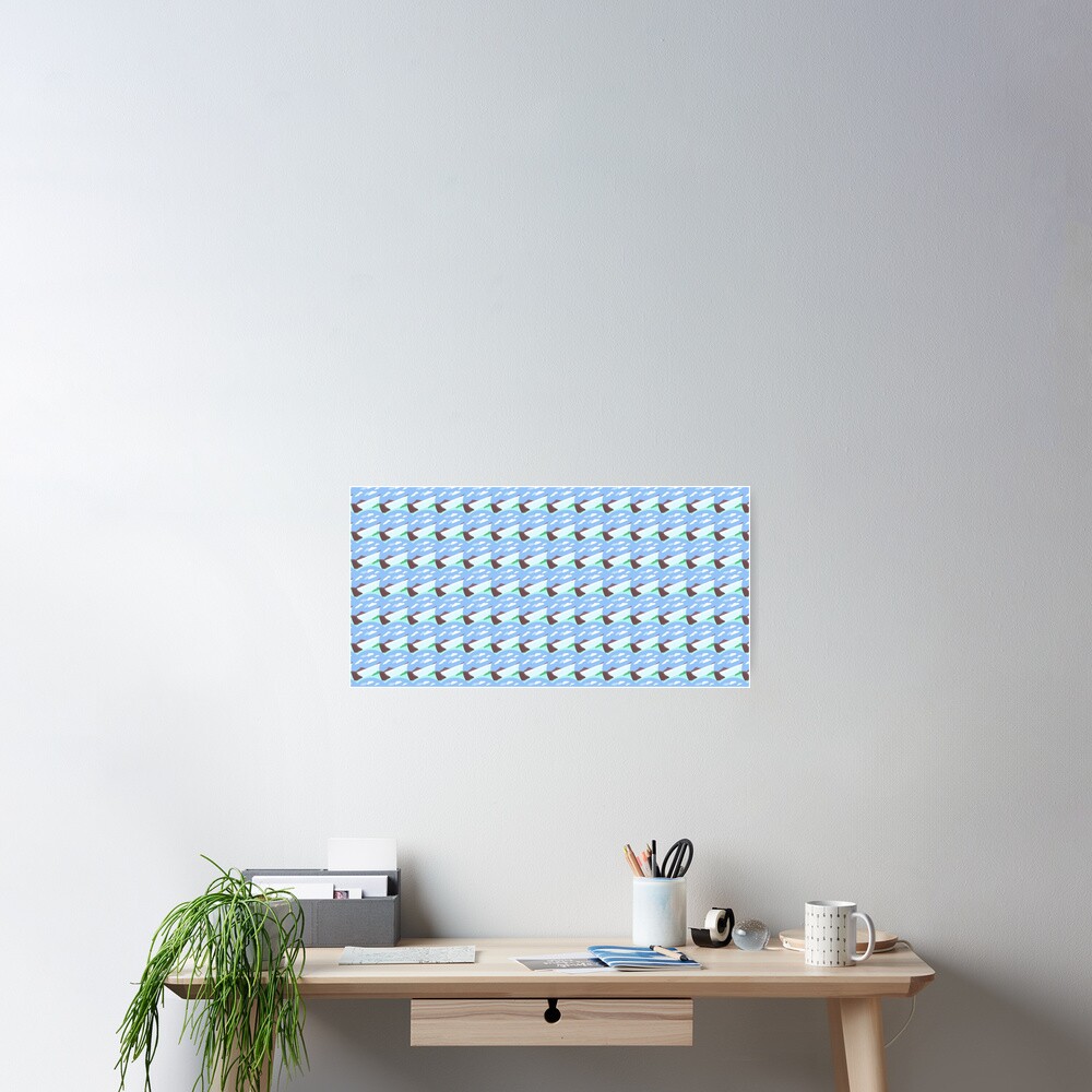 "landscape waterfall blue sky emoji Emoji art" Poster by CloudWalk Redbubble