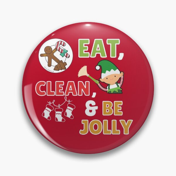 Item preview, Eat Clean and Be Jolly Novelty Christmas Cleaning Elf designed and sold by SavvyCleaner.