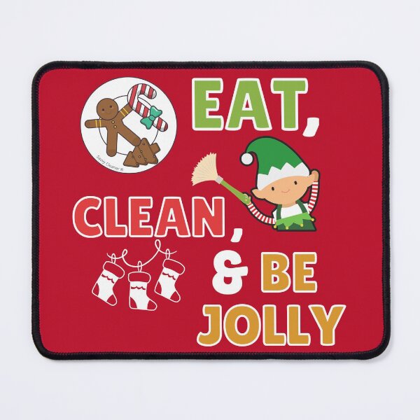Item preview, Eat Clean and Be Jolly Novelty Christmas Cleaning Elf designed and sold by SavvyCleaner.