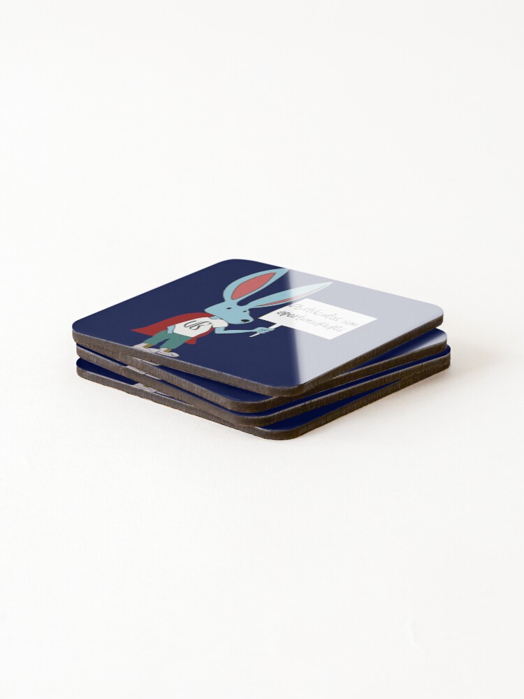 Thumbnail 4 of 5, Coasters (Set of 4), Rick Flag Super Rabbit designed and sold by RICHMAN-CA.