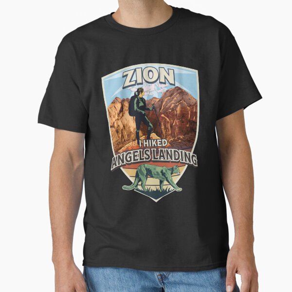 Vista previa del artículo con la obra «Parque Nacional Zion - Caminé por el diseño retro vintage de Angels Landing para mujeres», diseñado y vendido por SunNoonPark.