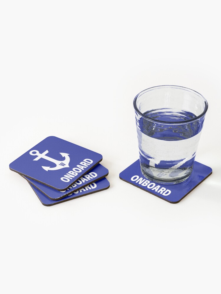 Thumbnail 2 of 5, Coasters (Set of 4), (W) Anchor Onboard designed and sold by NBHannah.