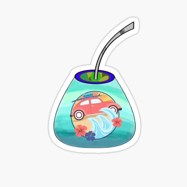 Vista previa del artículo con la obra «Mate Tea Cup - Viaje de surf», diseñado y vendido por NoelNimmad.