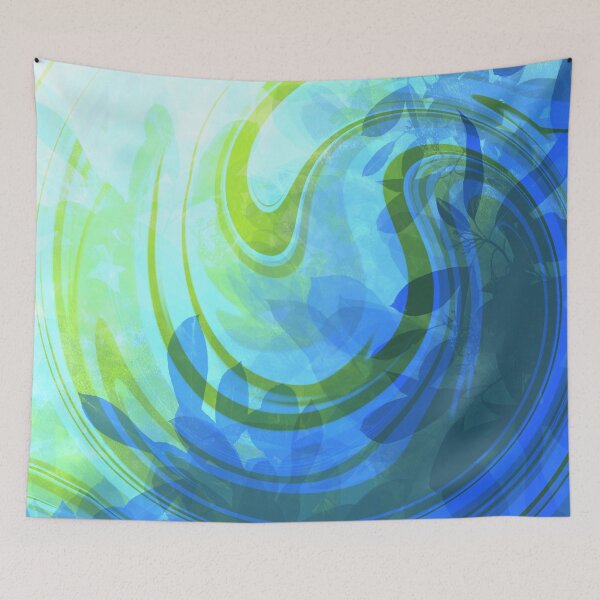 Item preview, blue leaves designed and sold by Icelya.