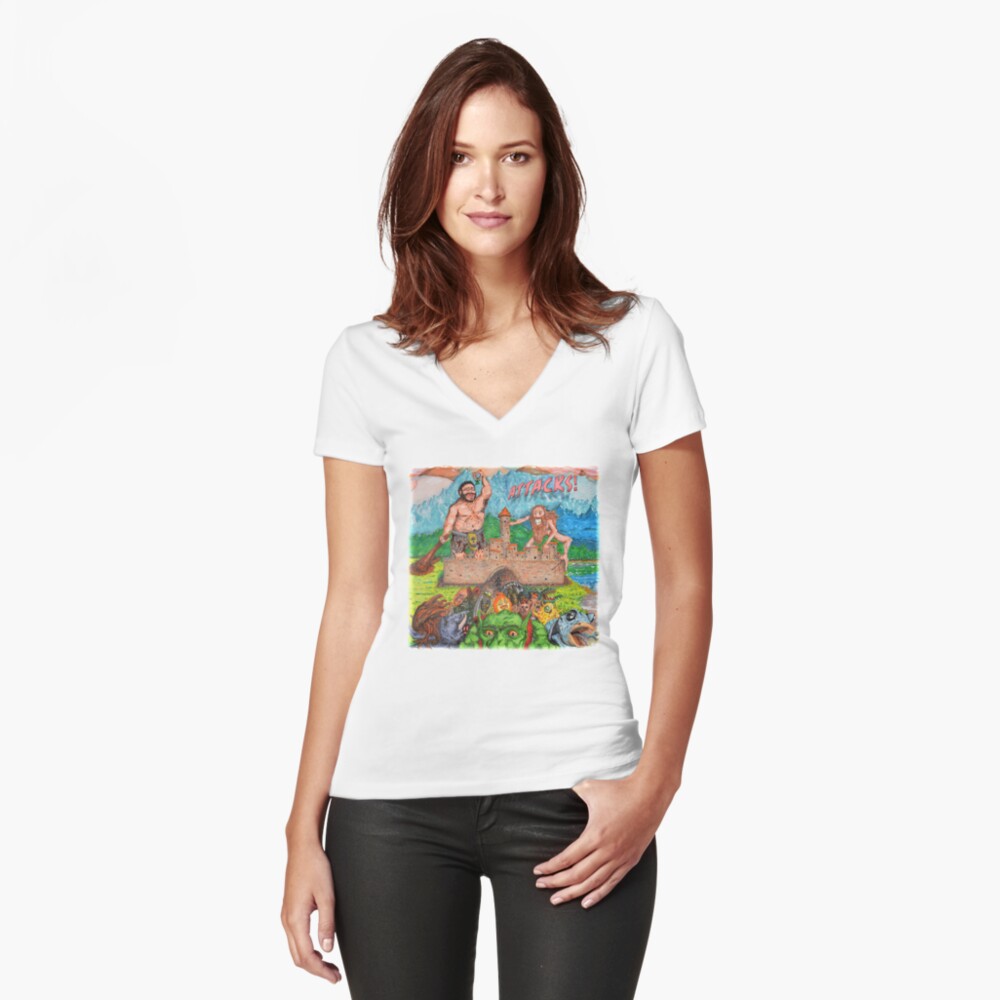 Item preview, Fitted V-Neck T-Shirt designed and sold by The-Nasty-Hooks.