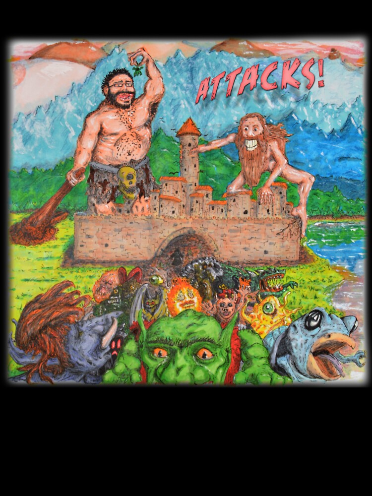 Thumbnail 7 of 7, Oversized T-Shirt, Attacks! Square designed and sold by The-Nasty-Hooks.