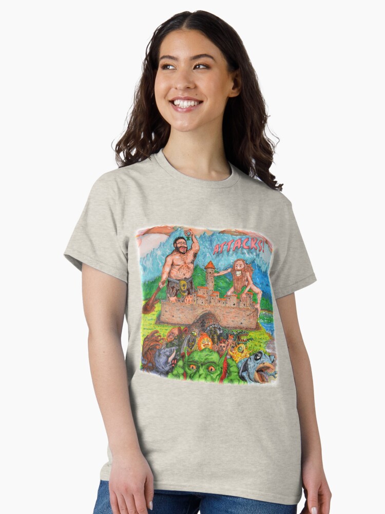 Thumbnail 2 of 7, Classic T-Shirt, Attacks! Square designed and sold by The-Nasty-Hooks.