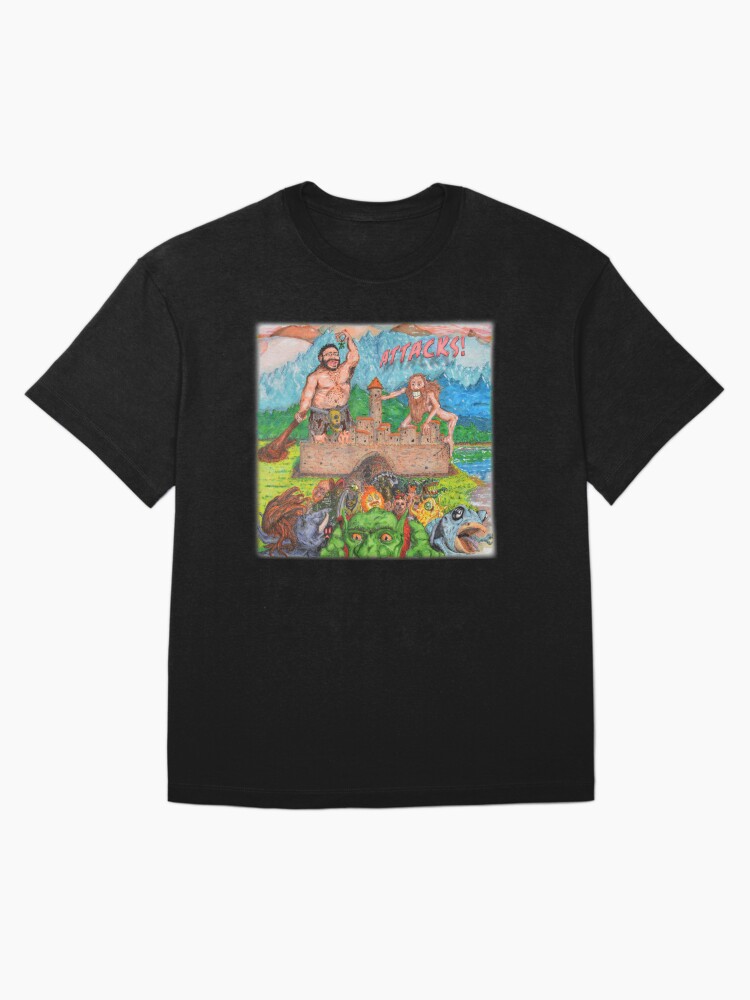 Thumbnail 3 of 7, Oversized T-Shirt, Attacks! Square designed and sold by The-Nasty-Hooks.
