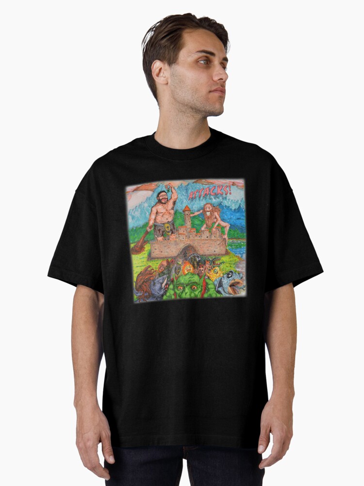 Thumbnail 1 of 7, Oversized T-Shirt, Attacks! Square designed and sold by The-Nasty-Hooks.