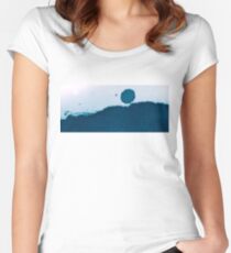 Cyanotype Abstract Landscape Women's Fitted Scoop T-Shirt