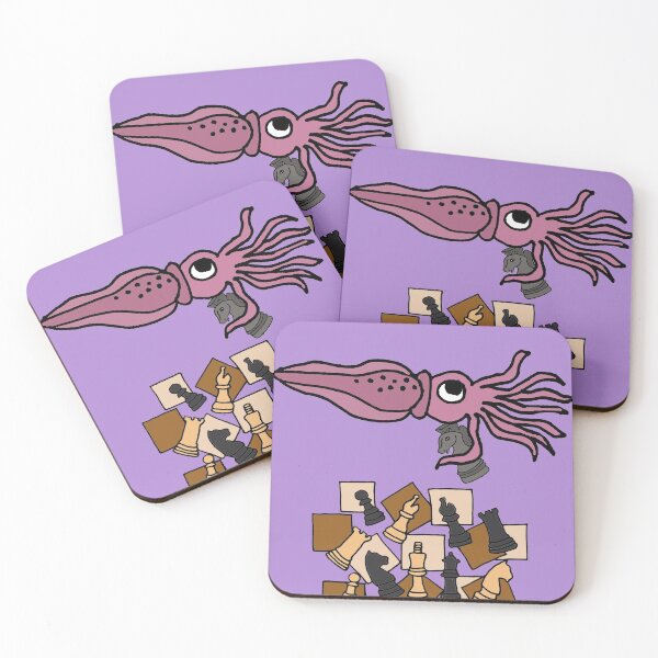 Item preview, Funny Purple Squid Playing Chess Game Cartoon designed and sold by Nature's Fancy.