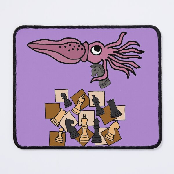 Item preview, Funny Purple Squid Playing Chess Game Cartoon designed and sold by Nature's Fancy.
