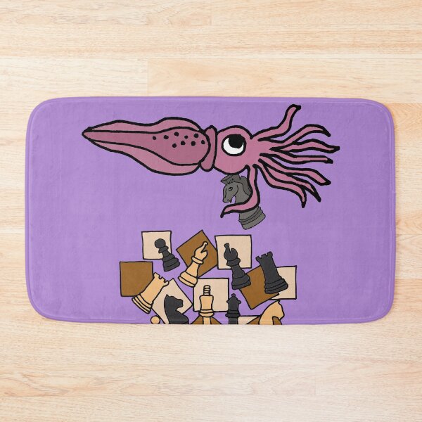 Item preview, Funny Purple Squid Playing Chess Game Cartoon designed and sold by Nature's Fancy.