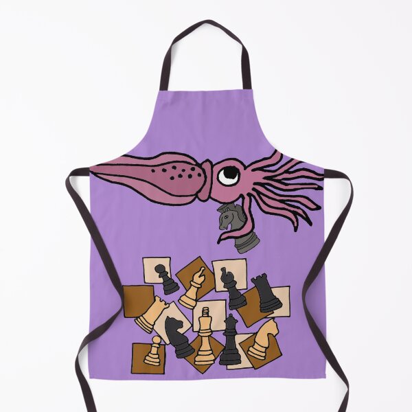 Item preview, Funny Purple Squid Playing Chess Game Cartoon designed and sold by Nature's Fancy.