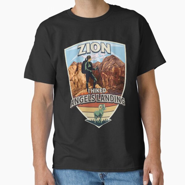 Vista previa del artículo con la obra «Parque Nacional Zion - Caminé Angel Landing con diseño retro vintage de borrego cimarrón para mujeres», diseñado y vendido por SunNoonPark.