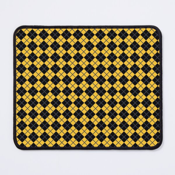 Diamonds and Stripes - Yellow and Black Mouse Pad