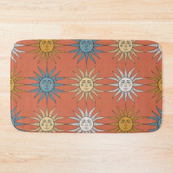 Item preview, Lino Striped Sun Pattern Coral designed and sold by Old Urban Farmhouse Design Studio.