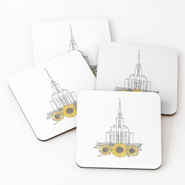 Item preview, Oquirrh Mountain Temple with Sunflowers  designed and sold by Handdrawnbyzoe.