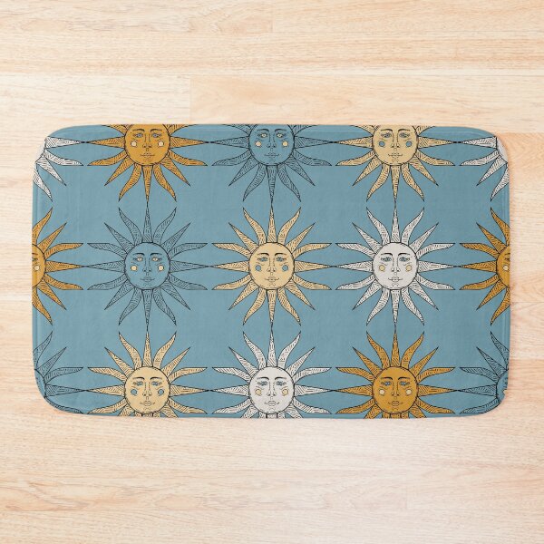 Item preview, Lino Striped Sun Pattern Teal designed and sold by Old Urban Farmhouse Design Studio.
