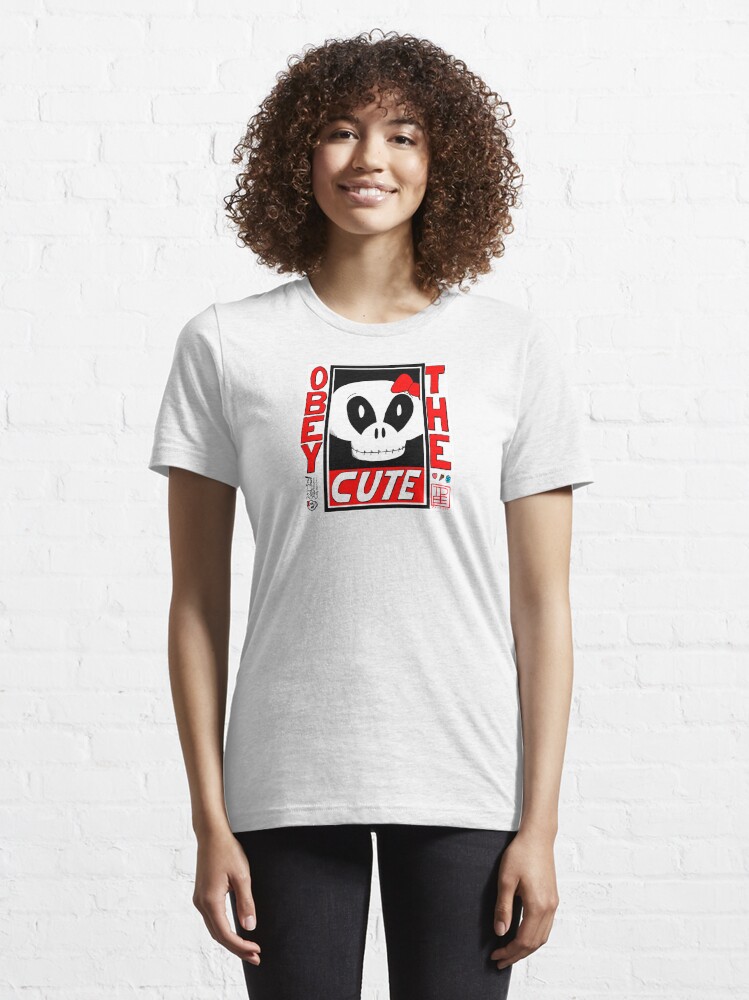 Alternate view of Skelly-chan OBEY THE CUTE Essential T-Shirt