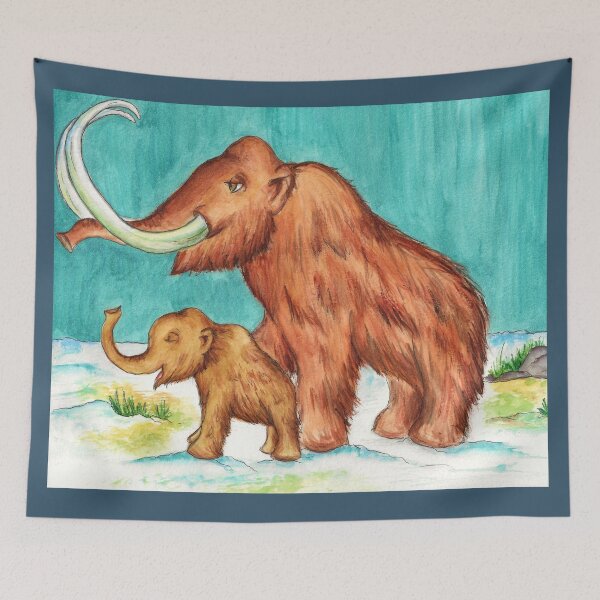 Item preview, Woolly Mammoth Mother and Child  designed and sold by Stefanieshea.