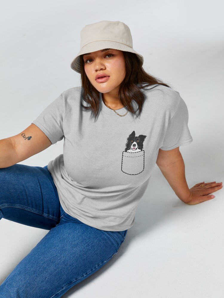 Discover Border Collie In Pocket Classic T-Shirt - Dog Lover Shirt