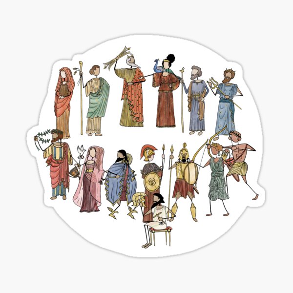 Greek Myth Comix - the Olympians in Colour! Sticker