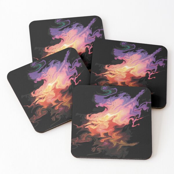 Item preview, Fire and Sunset Paint Pour Purple Pink Orange and Gold designed and sold by PeaceNinja.