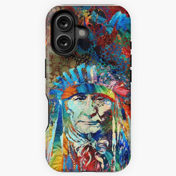 Item preview, Colorful Native American Chief Art Hidden Gem designed and sold by Sharon Cummings Art.