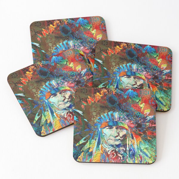 Item preview, Colorful Native American Chief Art Hidden Gem designed and sold by Sharon Cummings Art.