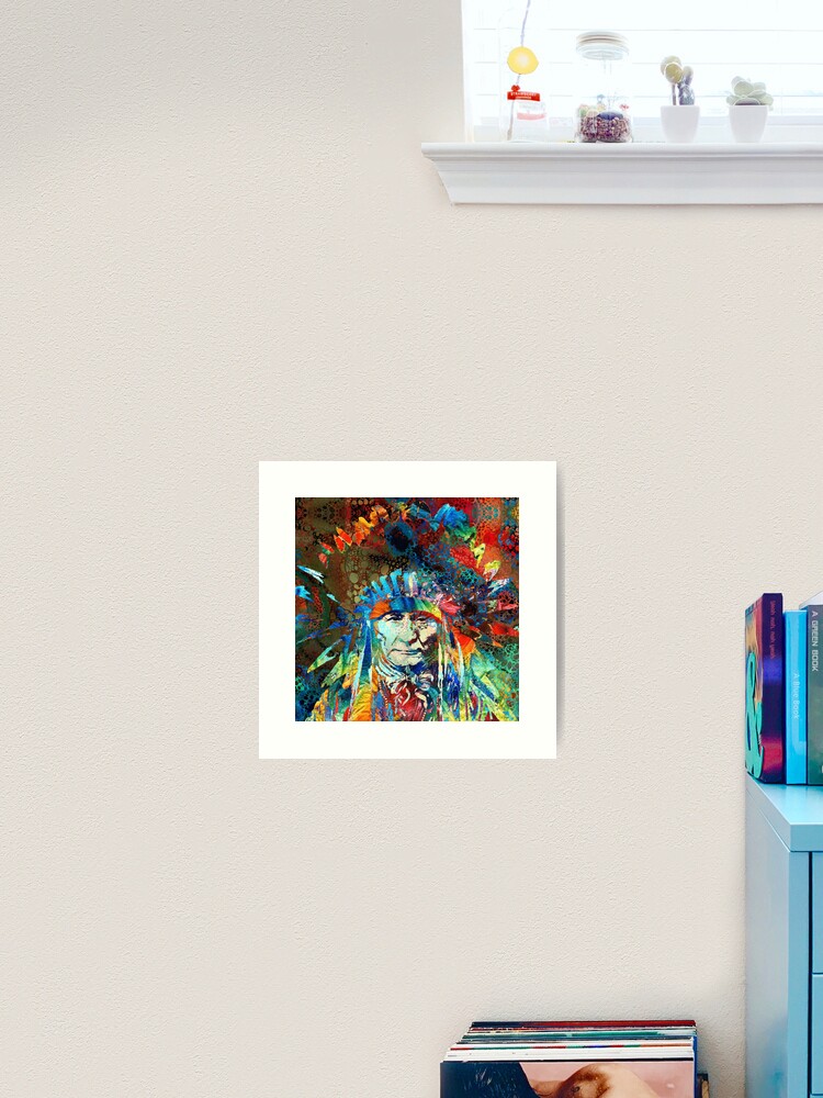 Colorful Native American Chief Art Hidden Gem Art Board Print for Sale by  Sharon Cummings