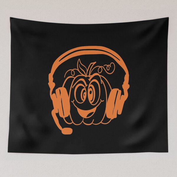 Item preview, Pumpkin Wearing Headphones designed and sold by CoolYule.