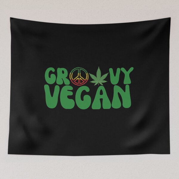 Item preview, Groovy Vegan - Reggae Hemp Peace Sign Print designed and sold by Vegginitup.