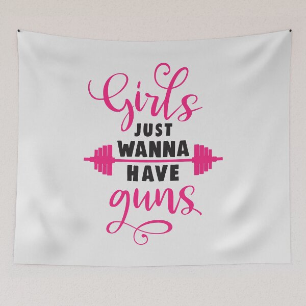Item preview, Girls Just Wanna Have Guns Funny Gym Quote designed and sold by motivationaltee.